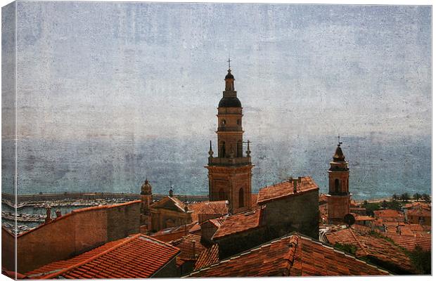 Menton rooftops, France Canvas Print by olga hutsul