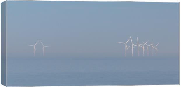 Wind turbines in the Mist Canvas Print by Wendy Williams CPAGB