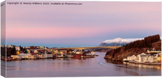 Kristiansund Harbour Dusk, Norway  Canvas Print by Wendy Williams CPAGB