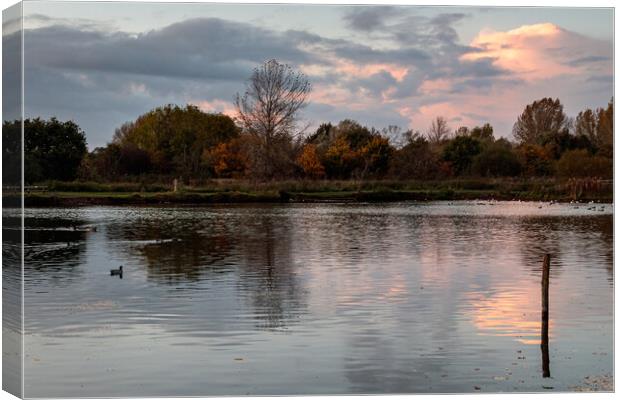 Nantwich Lake at Dusk Canvas Print by Wendy Williams CPAGB
