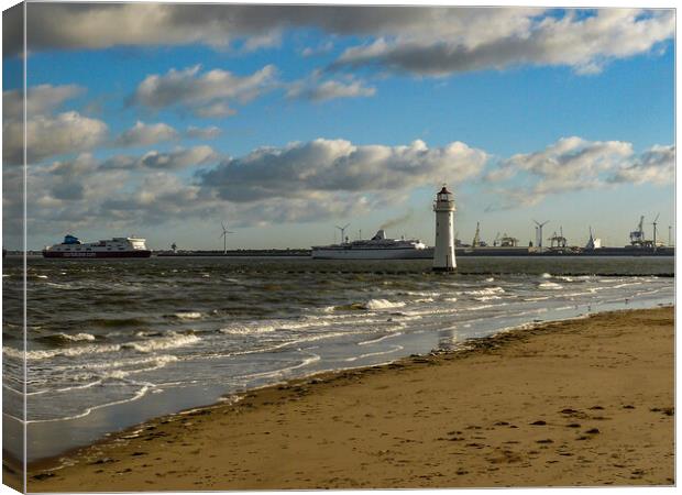 New Brighton in early morning Canvas Print by Wendy Williams CPAGB