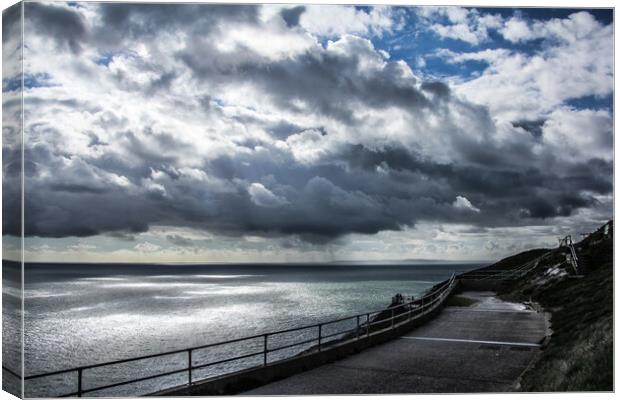 Alum Bay Storm Clouds Canvas Print by Wendy Williams CPAGB