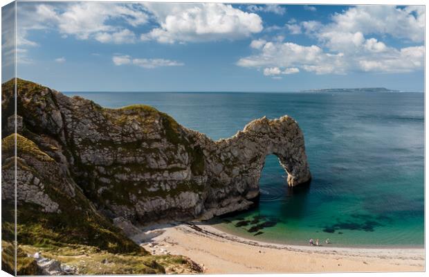 Bright day at Durdle Door Canvas Print by Wendy Williams CPAGB