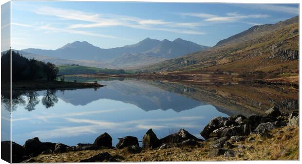 Majestic Snowdon Horseshoe Panorama Canvas Print by Wendy Williams CPAGB