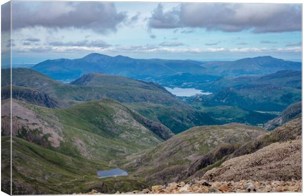 View from Scafell Pike Canvas Print by Wendy Williams CPAGB