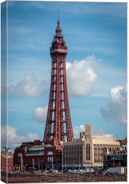 Iconic Blackpool Tower Soaring Above the Crowds Canvas Print by Wendy Williams CPAGB