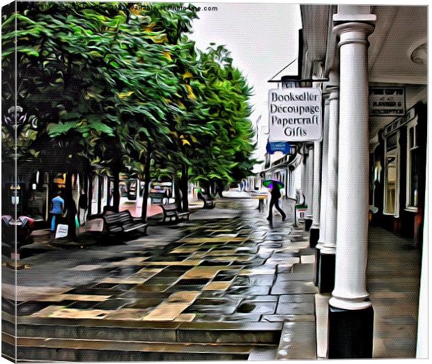 Wet afternoon on the Pantiles Canvas Print by Paul Stevens