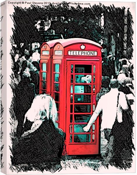 Red Phone Boxes Canvas Print by Paul Stevens