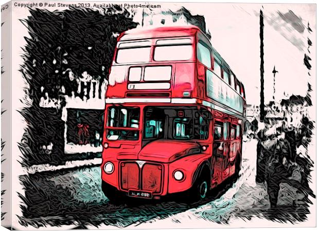 Red London Bus Canvas Print by Paul Stevens