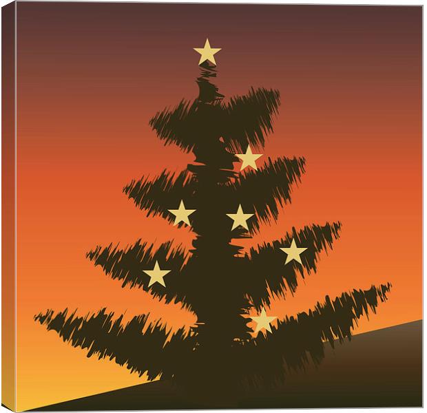 Christmas tree in the evening light Canvas Print by Marinela Feier