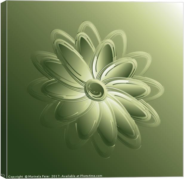 green petals Canvas Print by Marinela Feier