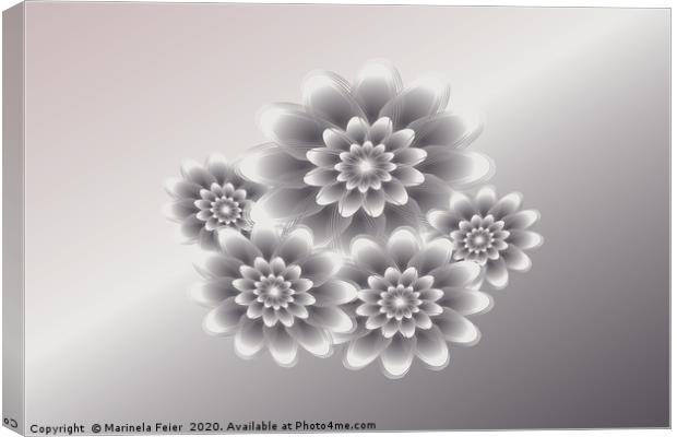 Silver petals bouquet Canvas Print by Marinela Feier