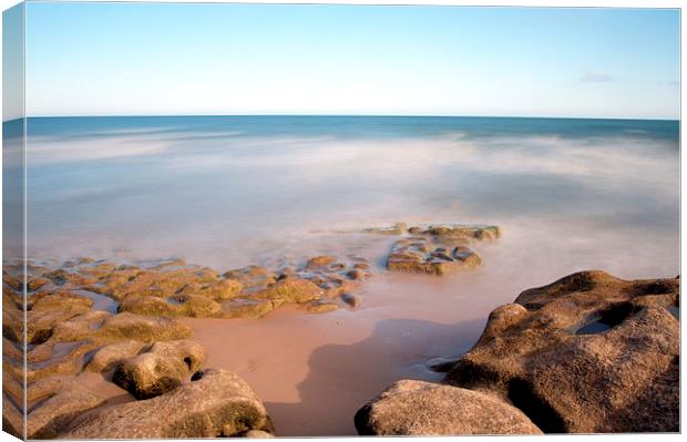 Smooth rocks of Sandy Bay Canvas Print by leonard alexander