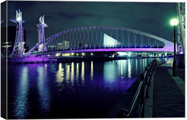 The Lowry Bridge is violet Canvas Print by leonard alexander
