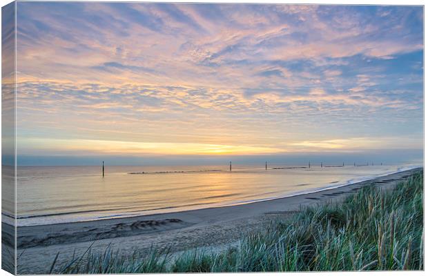 Sunrise At Sea Palling Canvas Print by Daniel Sweeney