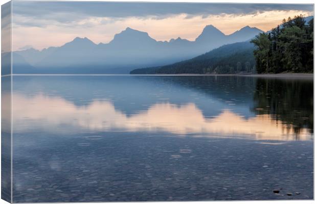 Early Morning at Lake McDonald - Glacier NP Canvas Print by Belinda Greb