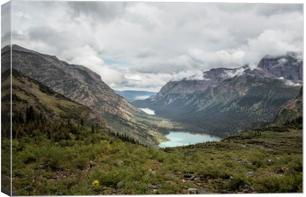 Three Lakes Viewed from Grinnell Glacier Canvas Print by Belinda Greb