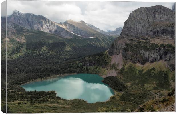 Grinnell Lake from the Trail No. 2 - Glacier NP Canvas Print by Belinda Greb