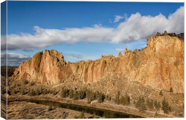 Smith Rock and Crooked River Canvas Print by Belinda Greb