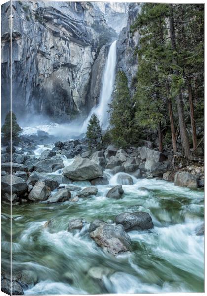 Lower Yosemite Falls Canvas Print by Belinda Greb