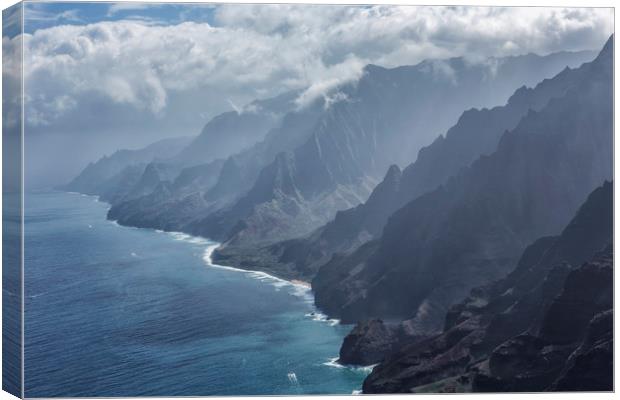 Na Pali Coast by Air, No. 1 Canvas Print by Belinda Greb