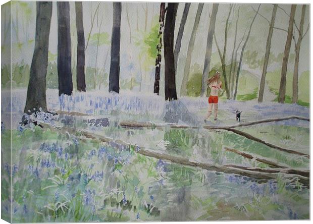 Hot Spring Bluebell Jogger Canvas Print by Martin Howard