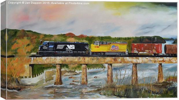 Train over "The Hooch"  Canvas Print by Jan Dappen