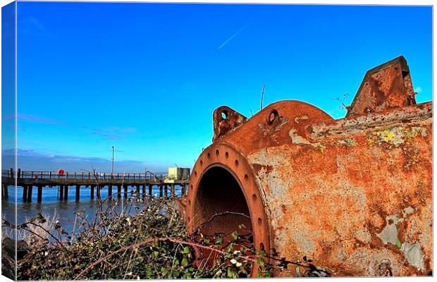 Wreckage near Cliffe Fort Canvas Print by Richard Cruttwell