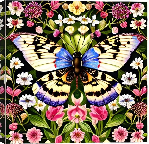 Vibrant butterfly on colourful flowers Canvas Print by Scott Anderson