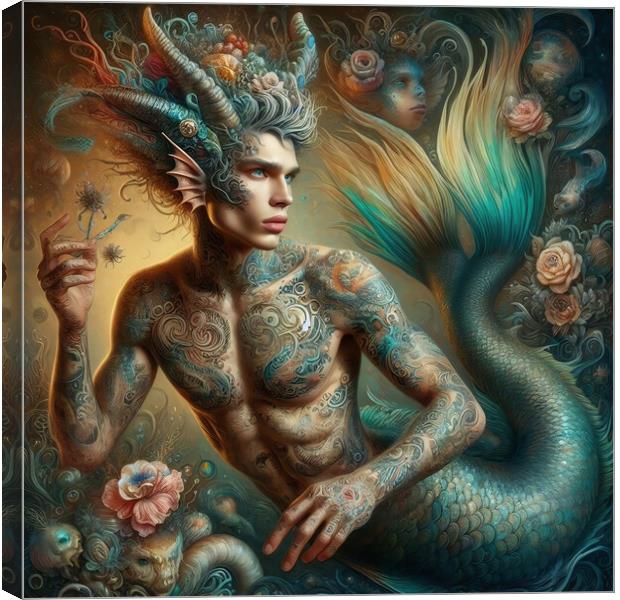 Merman Canvas Print by Scott Anderson