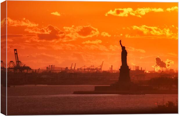 Statue of Liberty Sunset Canvas Print by Scott Anderson