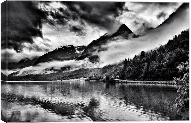 Misty Lake in Norway Canvas Print by Scott Anderson