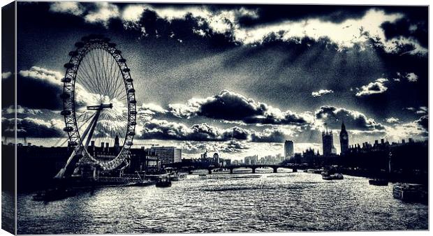 London Eye and Houses of Parliament Canvas Print by Scott Anderson