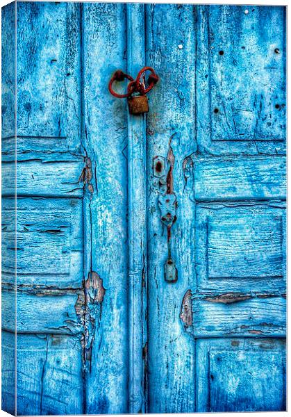 Cyan Blue Door Canvas Print by Scott Anderson