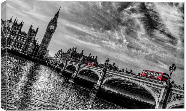 Three Red London Buses Canvas Print by Scott Anderson