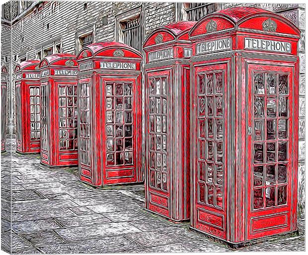 London Phone Boxes Part II Canvas Print by Scott Anderson