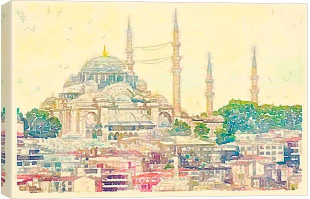  Blue Mosque, Istanbul, Turkey Canvas Print by Scott Anderson