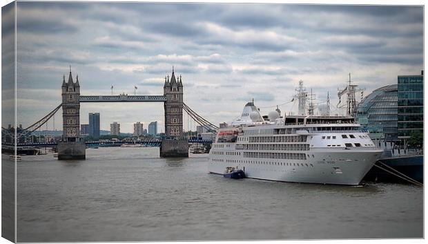 Cruise ship at Tower Bridge Canvas Print by Scott Anderson