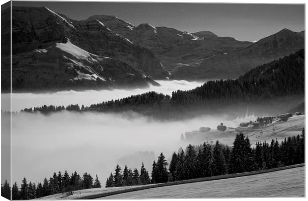  Misty Alpine Valley Canvas Print by Andy Armitage