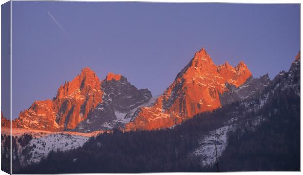 Twins Peaks Chamonix Canvas Print by Andy Armitage