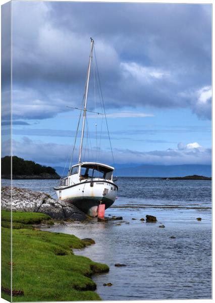 Glenuig Boat Canvas Print by Dan Ward