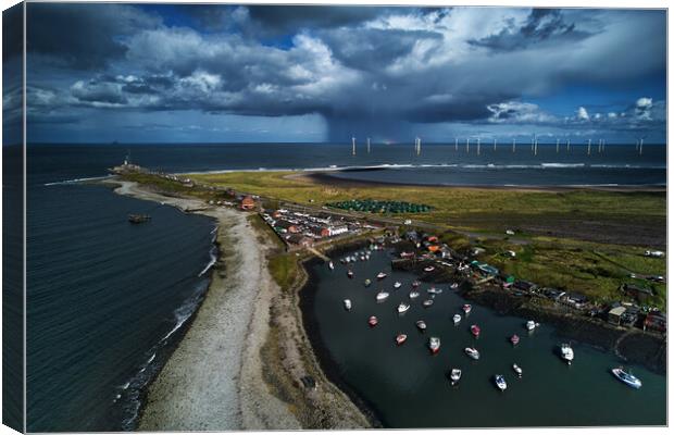 Stormy skies over South Gare Canvas Print by Dan Ward