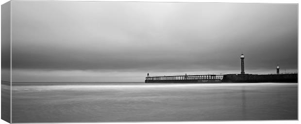 Whitby pier long exposure Canvas Print by Dan Ward