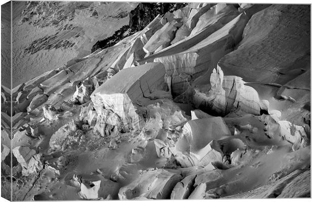 Broken ice, Chamonix Canvas Print by Dan Ward