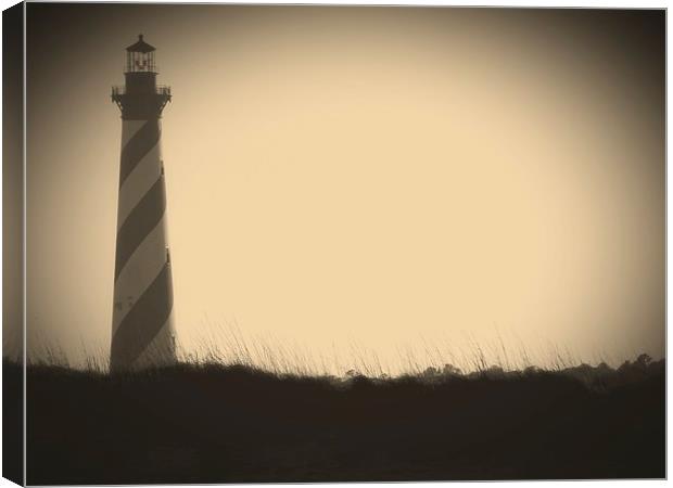 Cape Hatteras in Sepia Canvas Print by Tom and Dawn Gari