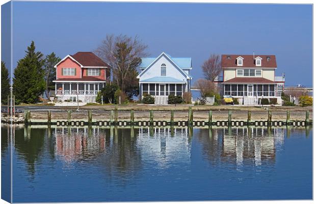  Houses By The Bay Canvas Print by Tom and Dawn Gari