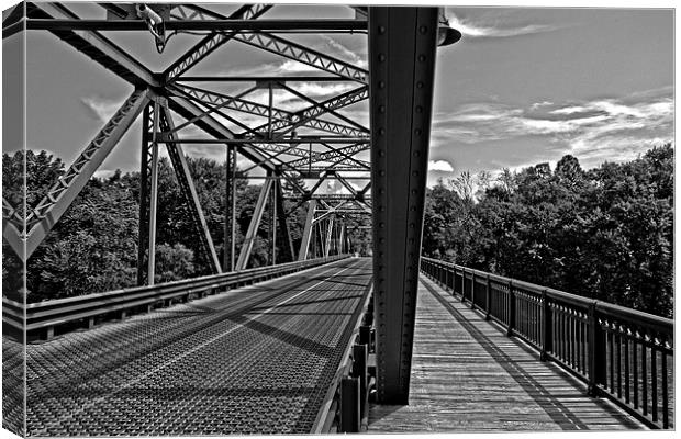  Automobile and Foot Bridge  Canvas Print by Tom and Dawn Gari