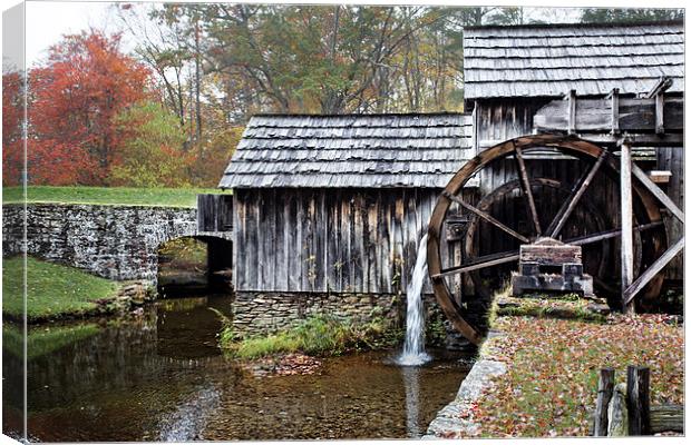  Marbry Mill Falling Water Canvas Print by Tom and Dawn Gari
