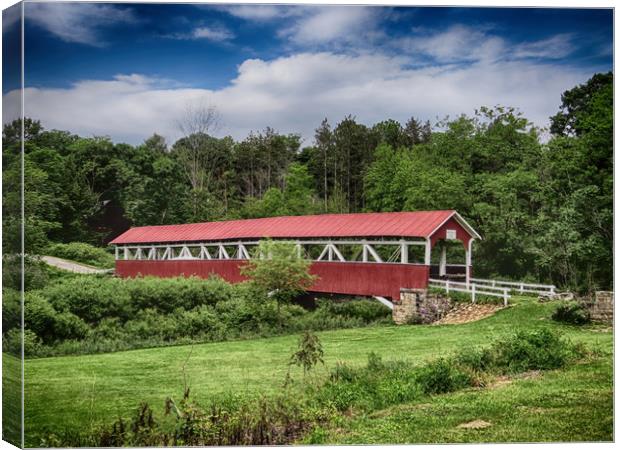 Barronvale Covered Bridge Canvas Print by Tom and Dawn Gari