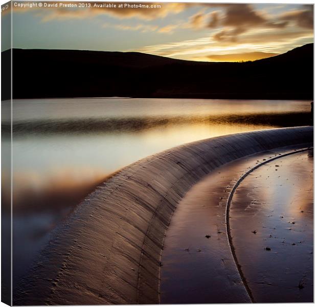 Butterley Reservoir Sunset Marsden Canvas Print by David Preston